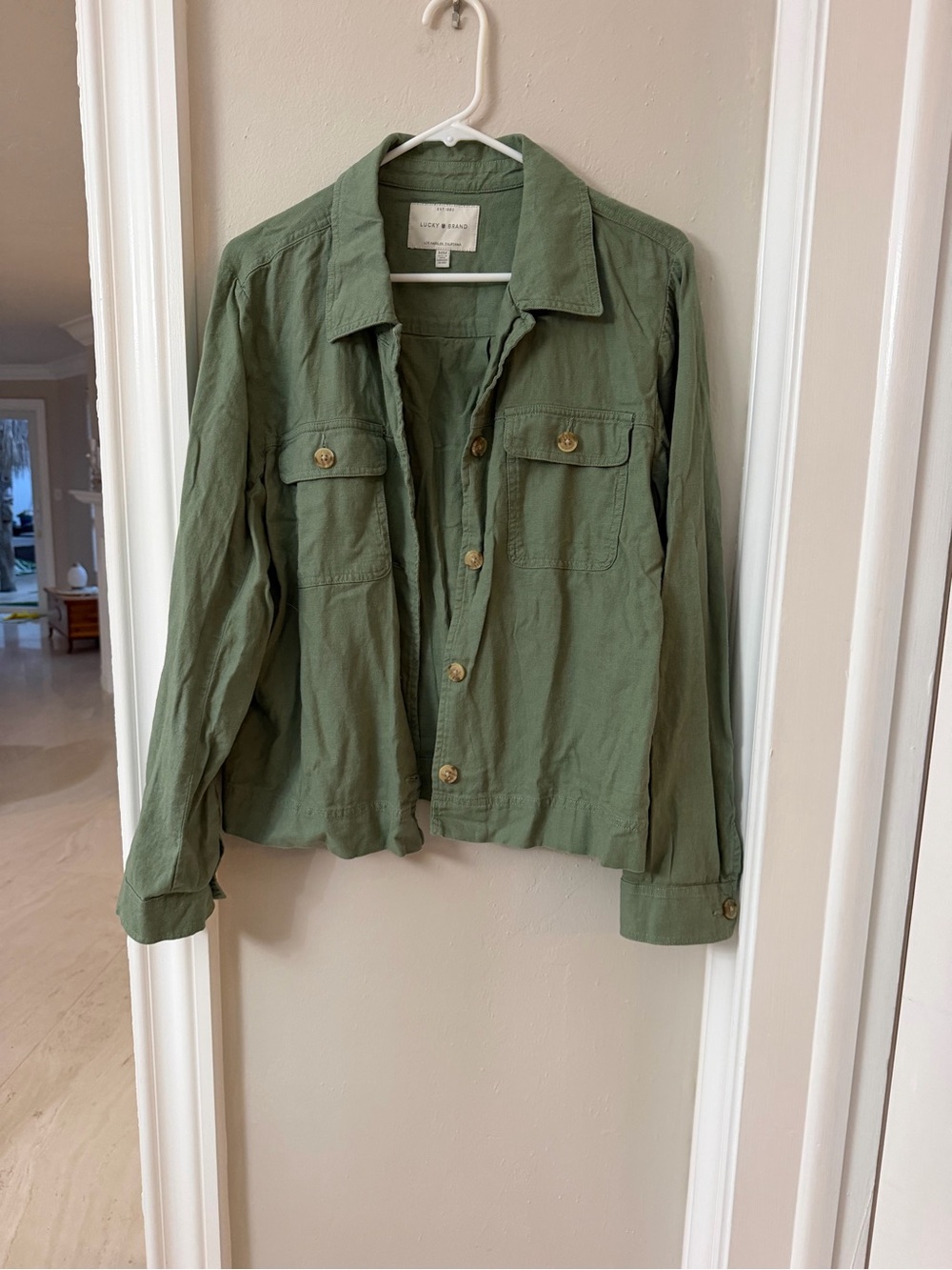 Lucky Brand Olive Green Utility Shirt Jacket